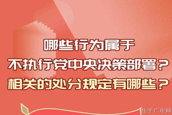 【纪法课堂】哪些行为属于不执行党中央决策部署？相关处分规定是什么？